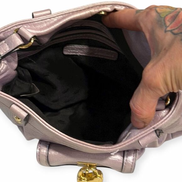 JUICY COUTURE Women’s Iridescent Lavender Double Handle Satchel Crossbody Bag - Picture 8 of 8